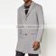 Blank designer knitted long coats lapel button closing side pocket with black buttons coat
