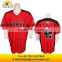 polyester mesh red baseball jersey with logos