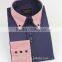 custom double collarcontrast color spandex cotton dress shirts