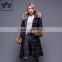 2017 Italian beautiful design fashion pattern goose down jacket women with big fur collar and cuff