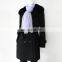Wholesale Fashion black pure ladies' cashmere winter overcoat with fur collar