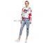 2016 latest design print women denim jacket,print safety jacket
