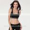 YIHAO Sexy Women Stretch Athletic Sports Bras, Seamless Cross Back Padded Raceback Tops for Gym Running Fitness