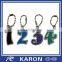 wholesale brushed custom digital letter keychain in zinc alloy