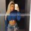 LAITE H2015  autumn&winter custom women's crop top hoodie 100% cotton crop hoodie for women
