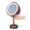 7 inch metalic desktop makeup mirror with LED light/Angle tilt adjustable/Light touch control panel