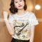 Women Fashion Loose Short Sleeve Summer Print Mulberry Silk Cotton T Shirts