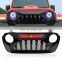 Grille For Jeep Wrangler JL 2018-2019 Matte Black ABS  Front Bumper With Led