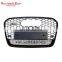 RS6 front grille for Audi A6 S6 C7 A6L center honeycomb mesh ABS bumper grill 2012-2015 chrome black style