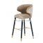 American wrought iron bar chair household high stool bar front desk cashier reception chair luxury flannel hotel high bar chair