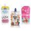 custom print foil Food grade Aluminum foil plastic liquid stand up pouch with cap ziplock clear drink reusable food spout pouch