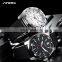 SINOBI Men's Sport Watch 316L Stainless Steel Case Silicone Band Luminous Pointer Calendar Jam Tangan Pria Watch Luxury 1253G