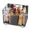 In Stock Portable 201 Stainless Steel Foldable Cabinet Mesh Wire Bathroom Organizers Pantry Basket Storage Rack Shelf