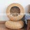 High Quality Water hyacinth ottoman braids comfortable cushion cover floor with steel frame inside Vietnam Supplier