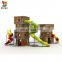 Bright Color Slides Kids Wooden Tower Customizable Playhouses Outdoor Play Structures Playground Equipment for Amusement Park