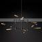 Custom Luxury Linear Metal Industrial Chandelier For Living Room Hotel Ceiling Home Decoration  Lighting Hang Lamps