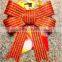 Supper Market Case Display with Green Ribbon Bow, 26 inch dia bow with 16loops