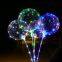 Cheap 18Inch Heart Colourful Lights Flashing Helium Merry Christmas Transparent Led Party Bobo Balloon With Handle Stick