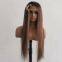 brown color Jewigh wig bleached knots highlight color wig