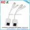 1 to 2 RJ45 Female to RJ45 Male + DC Connector Power Over Ethernet POE Adapter Cable - White