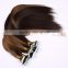cuticle silky Mongolia Malaysia Peruvian Russian European Indian Brazilian PU Skin weft remy tape hair