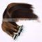 cuticle silky Mongolia Malaysia Peruvian Russian European Indian Brazilian PU Skin weft remy tape hair