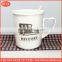 Large capacity mug elegant coffee mug with decal porcelain mug with lid and spoon