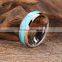 High quality wholesale turquoise ring jewelry charm tungsten turquoise inlay rings