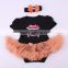 fancy baby orange tutus high quality infant first halloween romper Novelty Baby OEM service clothing printed witch hat