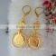 Wholesale Coin Money 24k Gold Plated Muslim Jewelry Islamic Gold Earring