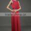 BiBiQ Fashion OEM Maxi Red Beaded Satin Western Gowns Party Dresses