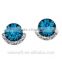 Lady Genuine sky blue Crystal Earrings stud punjabi Elegant earring jewelry