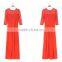 Red Women Long Sleeve Lace Dress Club Evening Long Dress