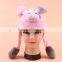 plush animal hat/adult animal winter hats/plush hat/plush pig hat