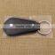 Drops black genuine / pu leather keychain with logo wholesale
