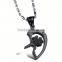 Wholesale  Couple Zircon Broken Heart Chain Necklace