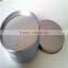 Good quality round polished no print metal tin box