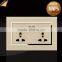 New hot BS standard Hotel design 2 gang double 13A MF charger electric wall socket with indicator