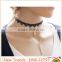 New arrival gold chain black lace choker pearl pendant necklace