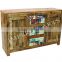 INDIAN MANGO WOOD SIDE BOARD WITH 3 PRINTED DRAWER