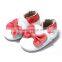 2016 baby white with red bow children leather shoes