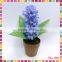 Decoration Artificial Potted Flowers Purple Silk Hyacinth Flower