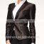 2014 Top Quality 100% wool Classic bright brown one button classic women suits