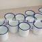 Wholesale Cheap White Custom logo enamel cup/mug with customized decal