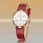 Waterproof genuine leather band luxury diamond fashion quartz lady's watch