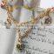 Luxury Metal Stainless Steel Chain Coloful Charms Zircon Anklet