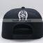 New Arrival Custom Multicolor 3D Puff Embroidery Snapback Black