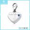 Sapphire Birthstone Heart Charm in Sterling Silver (September)