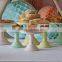 Milk Glass Cake Stand Plate Pastel Colours