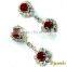 Ruby Diamond Earrings, Diamond Gold Earrings, Ruby Jewelry